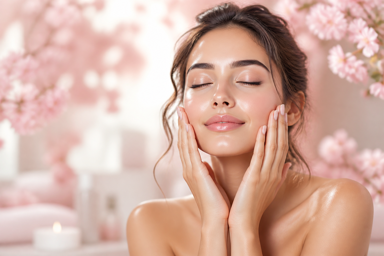 Glowing skin after spa care