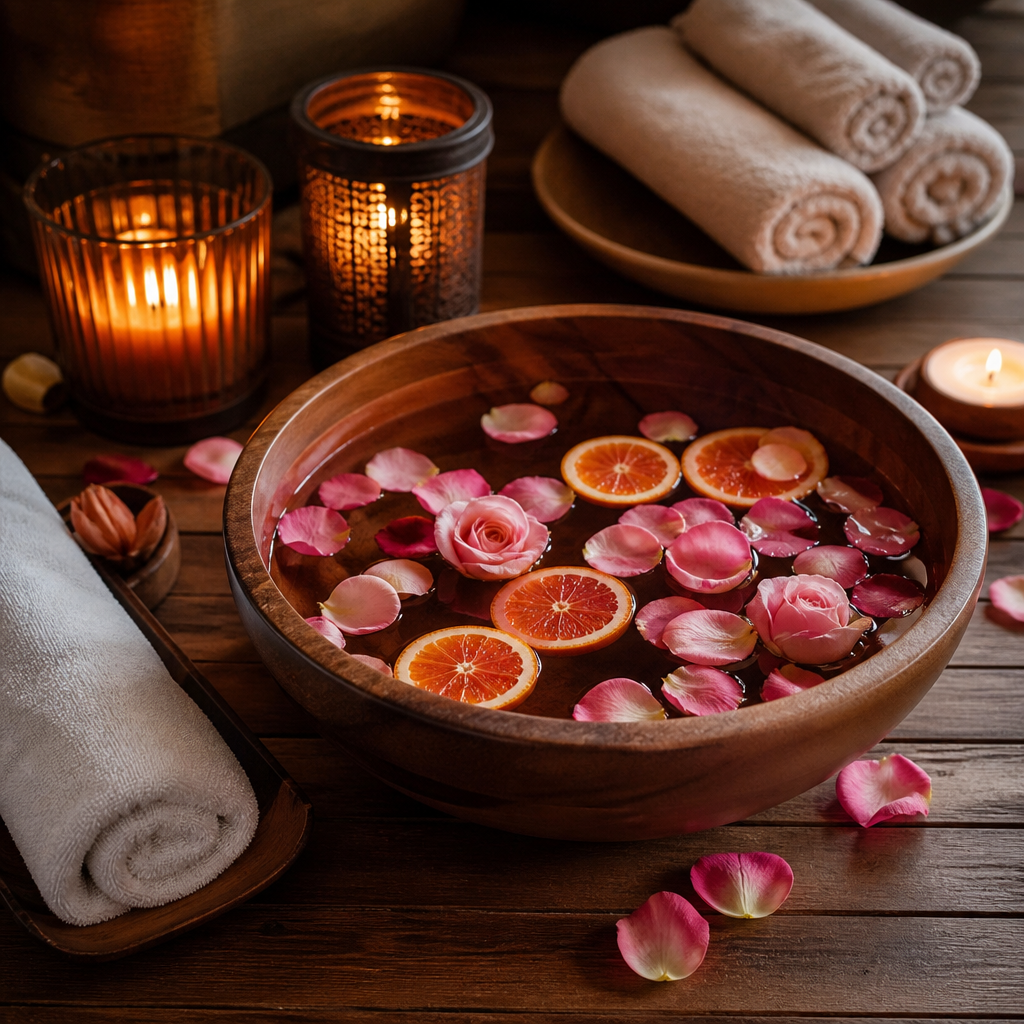 Floral spa foot soak